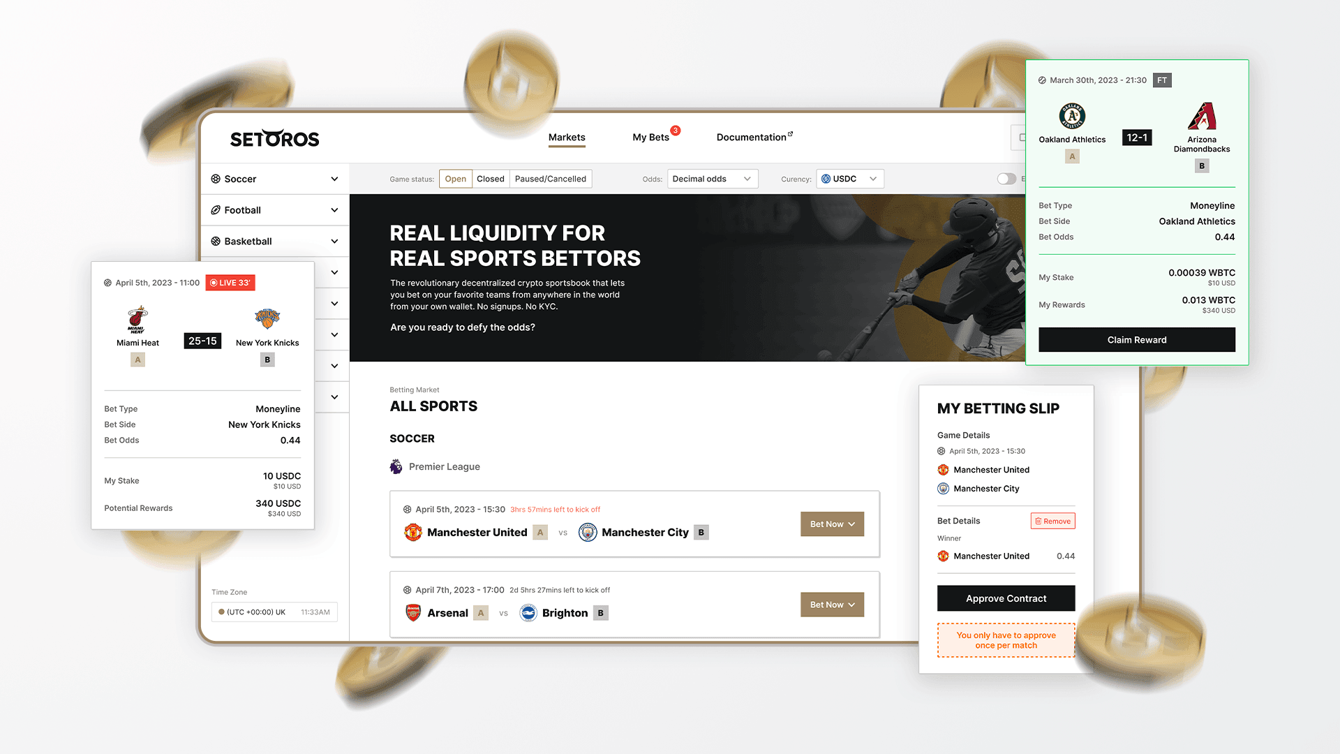 Evening the odds in decentralised sports betting